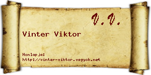 Vinter Viktor névjegykártya